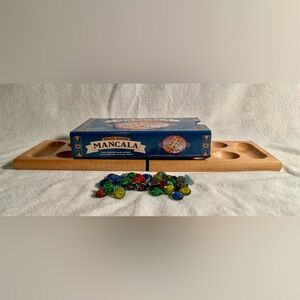 Solid Wood Mancala Game Board w/ Gemstone Pieces & Original Box Cardinal